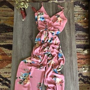 Pink Floral Romper